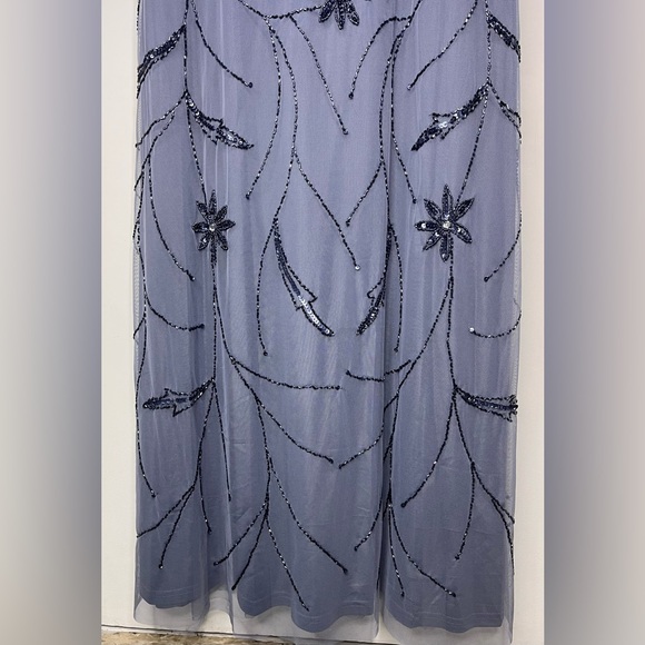 Amelia Couture Elegant Blue Beaded Evening Gown - Picture 6 of 15